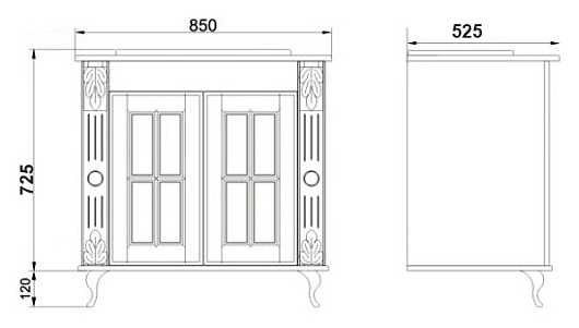 Атолл Тумба с раковиной Александрия 85 K дорато – фотография-2