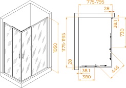 RGW Душевой уголок Passage PA-246B 120x80 профиль черный стекло прозрачное – фотография-3