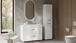 Velvex Тумба с раковиной Orlando 100 белая матовая – фотография-4