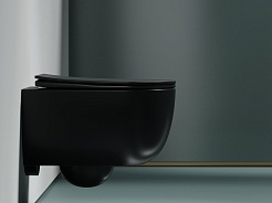 Ceramicanova Подвесной унитаз Modena Rimless CN6063MDH тёмный антрацит матовый – фотография-7