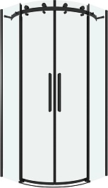 Grossman  Душевой уголок Classic 90x90x195 четверть круга профиль черный матовый стекло прозрачное – фотография-1