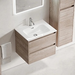 Sancos Тумба с раковиной Libra 60 дуб галифакс натуральный раковина Element 61 CN7001 – фотография-2