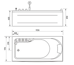 Gemy Акриловая ванна G9006-1.5 B L – фотография-3