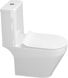 Керамин Унитаз-компакт Бари R двухрежимный с сиденьем дюропласт Микролифт – фотография-2