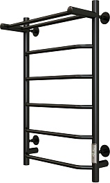 Aringa Полотенцесушитель электрический Киото 80x50 AR03003BL с полкой черный – фотография-2