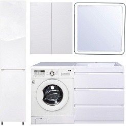 Style Line Тумба с раковиной Даллас 130 R 3 ящика под стиральную машину – фотография-13