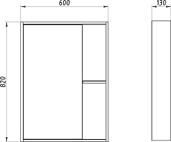 ASB-Mebel Зеркало Адель 60 белое/дуб сонома – фотография-4