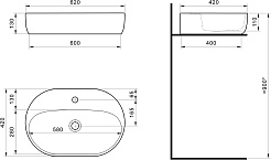 Акватон Тумба с раковиной Марбл 100 Одри Round подвесная слэйт/белая матовая – фотография-14