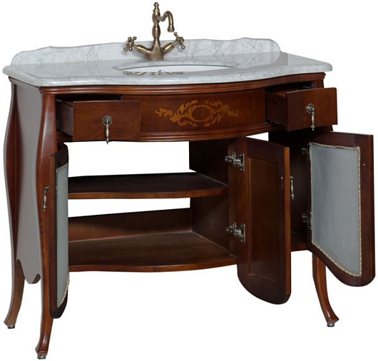 Demax Тумба с раковиной "Версаль 110" cerezo витраж – фотография-6