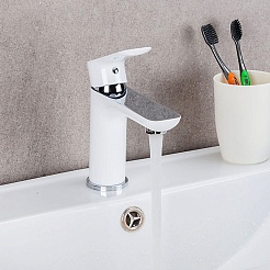 Gappo Смеситель для раковины G48 G1048 белый/хром – фотография-3