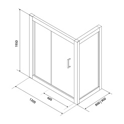 Excellent Душевой уголок 600 120x80 прямоугольный – фотография-3