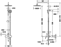 Bravat Душевая стойка Rhein F6429564BW-A-ENG матовый черный – фотография-2