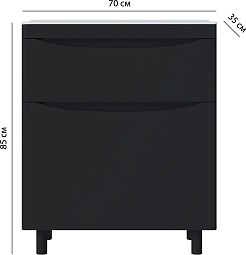 Vivon Тумба с раковиной Ostin 70 напольная черная матовая – фотография-20