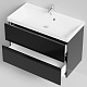 Водолей Тумба с раковиной Бест 90 подвесная черная – картинка-17