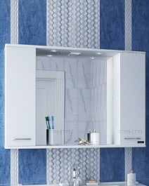 СанТа Зеркальный шкаф Прима 100 свет – фотография-2