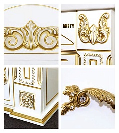 Misty Мебель для ванной Барокко 120 прямая, бежевая патина – фотография-3