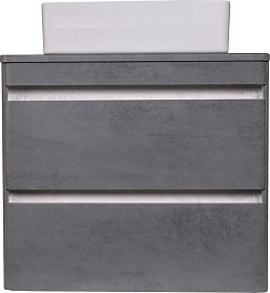 Style Line Тумба для умывальника подвесная Атлантика 80 бетон темный, со столешницей – фотография-1