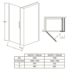 Jacob Delafon Душевая дверь Contra 90х200 E22T91-GA – фотография-2