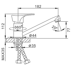 Frap Смеситель для кухни H14 F4514-B хром – фотография-2