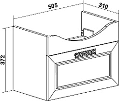 Runo Тумба для умывальника Монро 55 подвесная – фотография-3