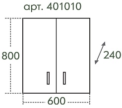 СанТа Шкаф для ванной Стандарт 60х80 2 двери – фотография-4