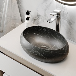 Teymi Раковина накладная Laina 48.5 T51304 черный мрамор – фотография-6