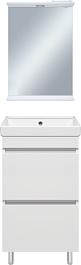 Misty Мебель для ванной Енисей 50 2 ящика белая – фотография-1