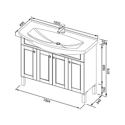 Aquanet Мебель для ванной "Честер 105" белый/серебро – фотография-7