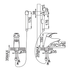 Iddis Смеситель Carlow CQ16068C с гигиеническим душем – фотография-6
