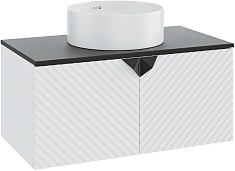 Runo Тумба с раковиной Андорра 85 Palla подвесная белая матовая/черная