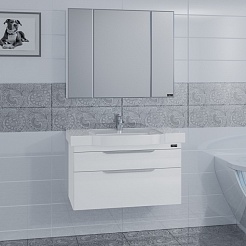СанТа Мебель для ванной Марсель 90 подвесная – фотография-4