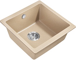 Milacio Мойка кухонная Leon 45 Cuarzo бежевая – фотография-1