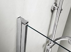 Aquatek Шторка на ванну 80x150 AQ DEL SBA 08015CH поворотная профиль хром стекло прозрачное – фотография-2