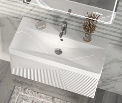 Velvex Тумба с раковиной Edge 80.1Y белый глянец – фотография-3