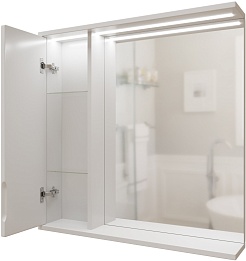 Mixline Зеркальный шкаф Лайн 70 L белый – фотография-3