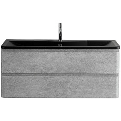 BelBagno Тумба с раковиной Albano 120 подвесная Cemento Verona Grigio с раковиной BB1200/455-LV-ART-ALR-NERO – фотография-2