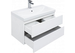 Aquanet Комплект мебели Беркли 80 белый глянец/дуб рошелье – фотография-17