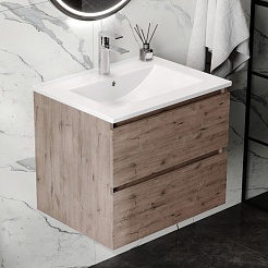 Teymi Тумба с раковиной Laina 60 подвесная дуб темный – фотография-2