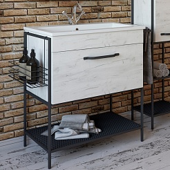 Sanflor Мебель для ванной Бруклин 75 дуб крафт – фотография-5