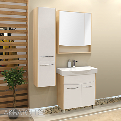 Акватон Тумба с раковиной Инфинити 76 H ясень коимбра – фотография-2