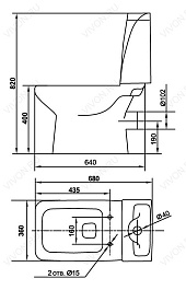 Керамин Унитаз-компакт "Квадро" 417284 белый – фотография-3