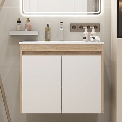 Teymi Тумба с раковиной Netta 75 подвесная дуб/белый – фотография-3