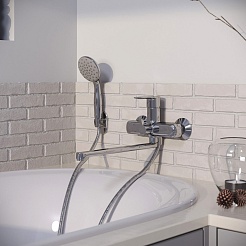 Aringa Смеситель для ванны и душа Рейн AR02001CH универсальный хром – фотография-3