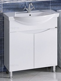 СанТа Тумба с раковиной Сатурн 75 напольная, 2 двери – фотография-1