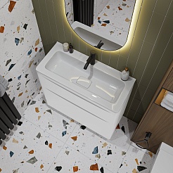 Vivon Тумба с раковиной Ostin 80 напольная белая матовая – фотография-3