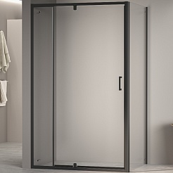 RGW Душевой уголок Passage PA-078B (PA-008B + Z-050-2B) 100x70 профиль черный стекло прозрачное – фотография-1