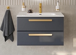 BelBagno Мебель для ванной Eco Cer-N 80 CZR-8095-80 grafito ручки сатиновое золото – фотография-3