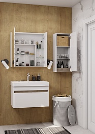 Акватон Мебель для ванной Марти 70 белый/дуб эндгрейн – фотография-4