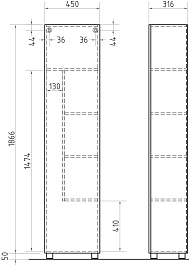 Vigo Шкаф пенал Geometry 450 белый – фотография-7