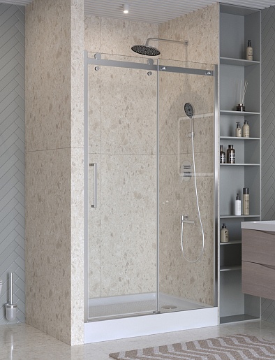 BelBagno Душевая дверь в нишу Marino MARINO-2-BF-1-130-C-CR 130x195 профиль хром стекло прозрачное – фотография-2